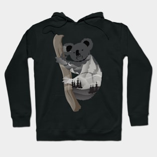 Koala Design with Nature Double Exposure for Animal Lovers Hoodie